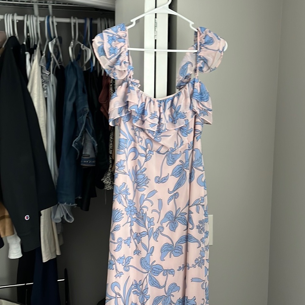 Lulu’s Adelaide Pink & Blue Floral Maxi Dress, worn once - Picture 4 of 11